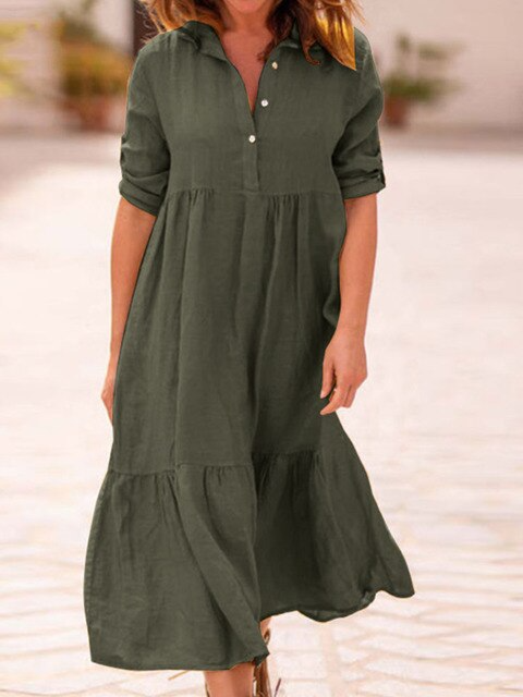 OrganicAttire | Elegante & losse jurk van biologisch katoen