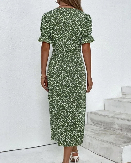 Bella | Gebloemde midi-jurk