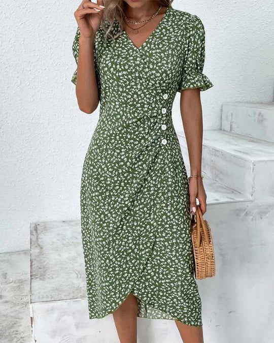 Bella | Gebloemde midi-jurk