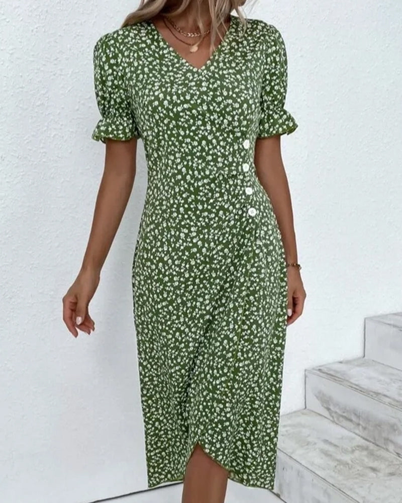 Bella | Gebloemde midi-jurk