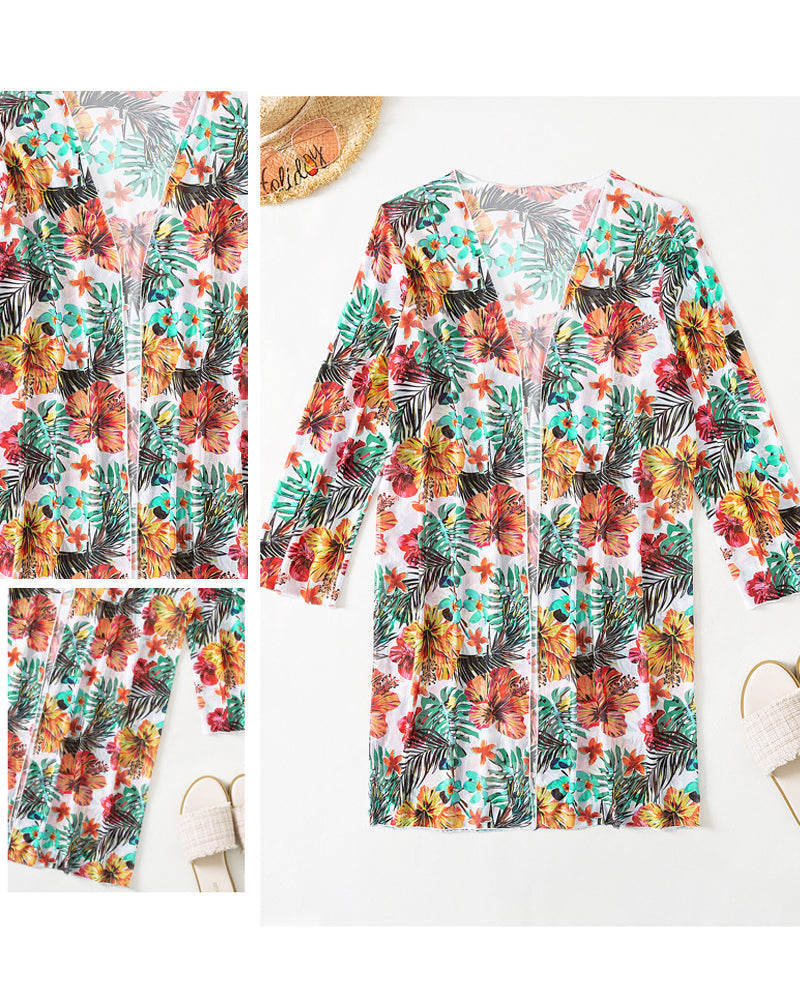 Laura  | Bikini en kimono met tropisch patroon