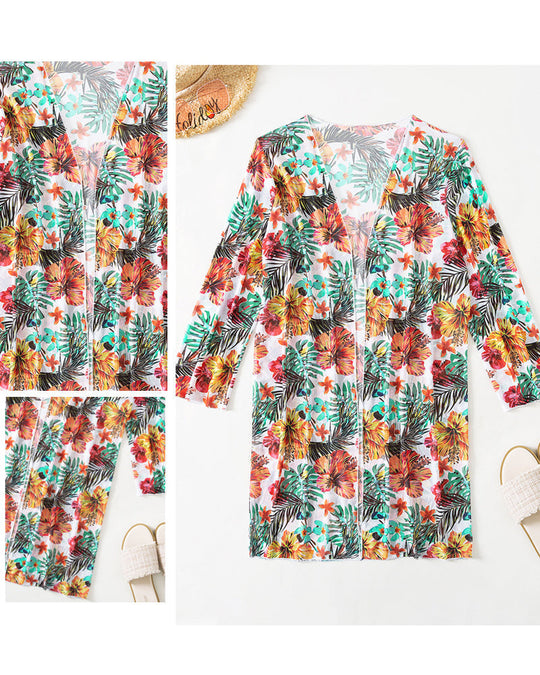 Laura  | Bikini en kimono met tropisch patroon