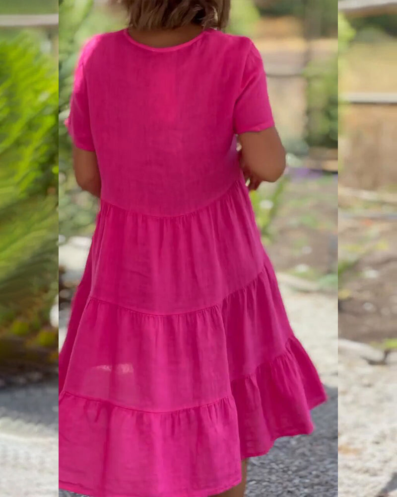 Frederique | Elegante katoenen jurk met V-Hals