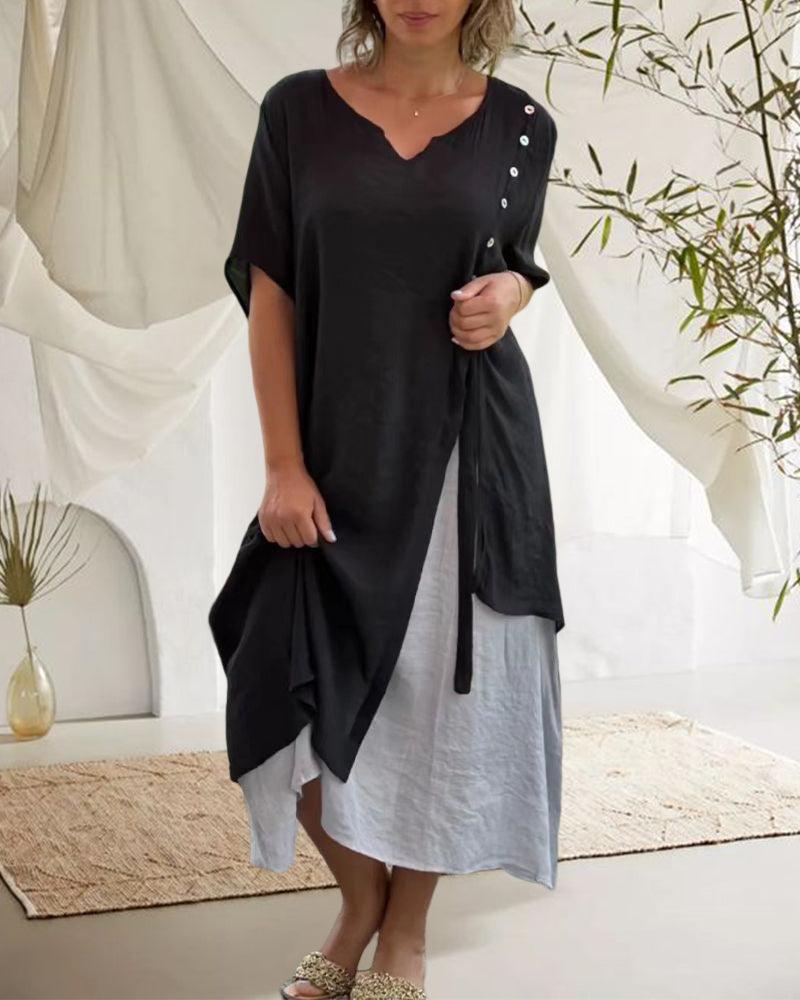 Annika | Comfortabele jurk met korte mouwen