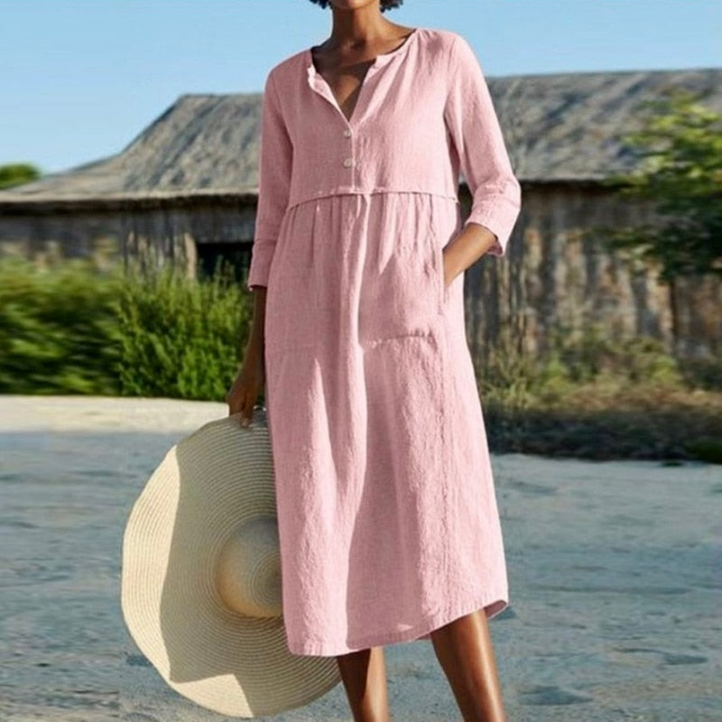 OrganicAttire | Elegante & losse jurk van biologisch katoen