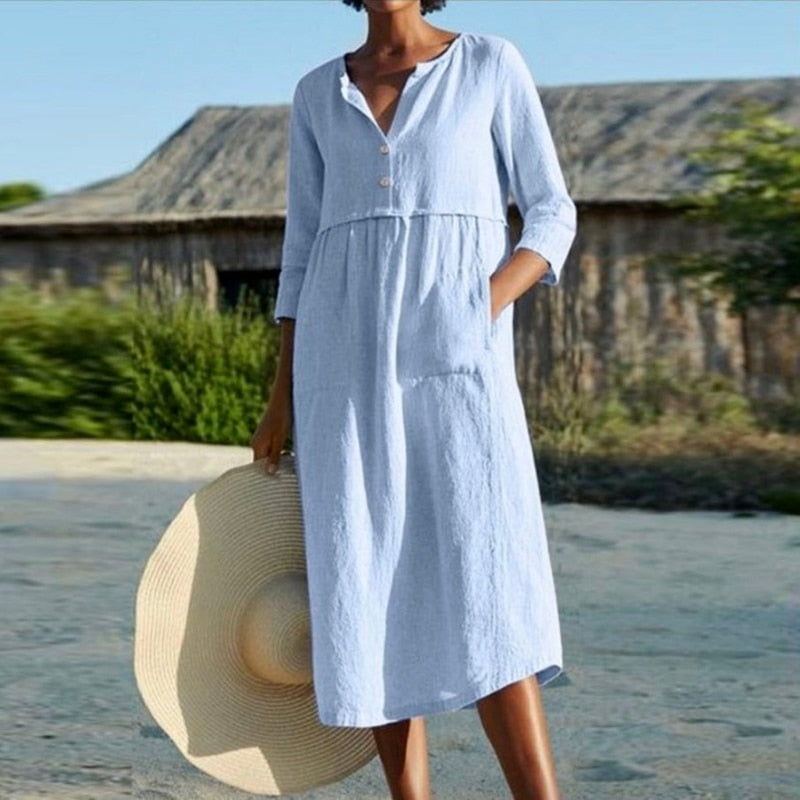 OrganicAttire | Elegante & losse jurk van biologisch katoen