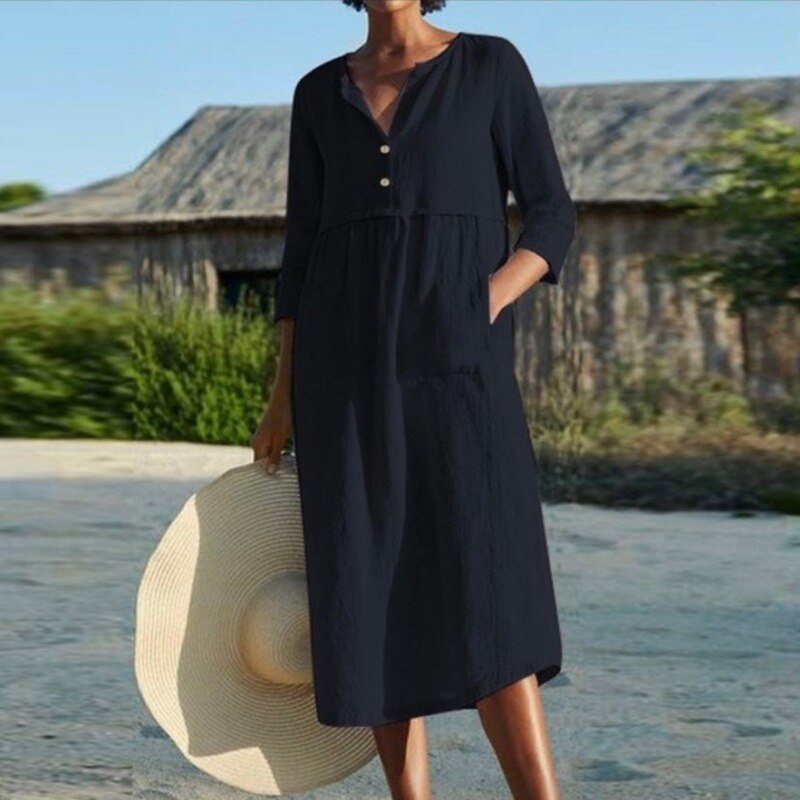 OrganicAttire | Elegante & losse jurk van biologisch katoen