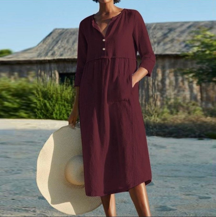 OrganicAttire | Elegante & losse jurk van biologisch katoen